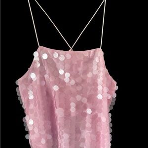 Pink Sequin Camisole Top